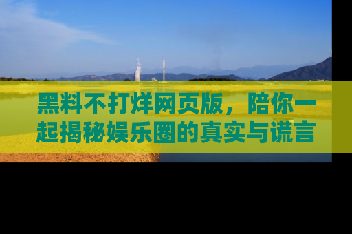 黑料不打烊网页版，陪你一起揭秘娱乐圈的真实与谎言。