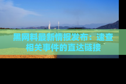 黑网料最新情报发布：速查相关事件的直达链接