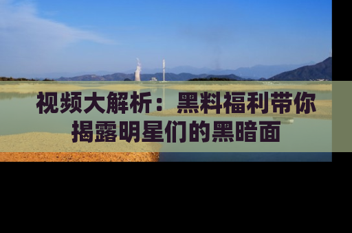 视频大解析：黑料福利带你揭露明星们的黑暗面